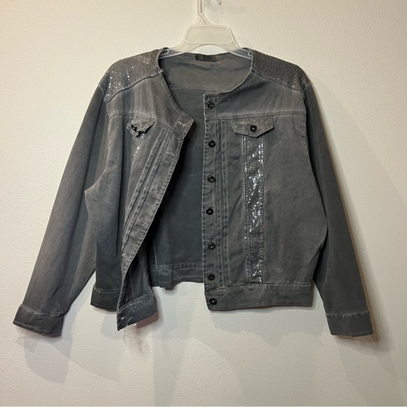 LA BASS Sequined Denim Jackets - Picture 6 of 15
